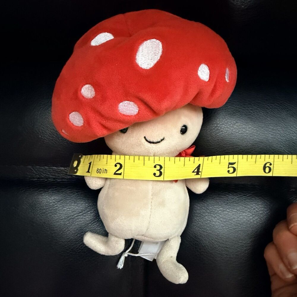 Jellycat Amuseable Mushroom Plush Red Toadstool Stuffed Toy 7” Soft Doll Retired - Picture 8 of 11